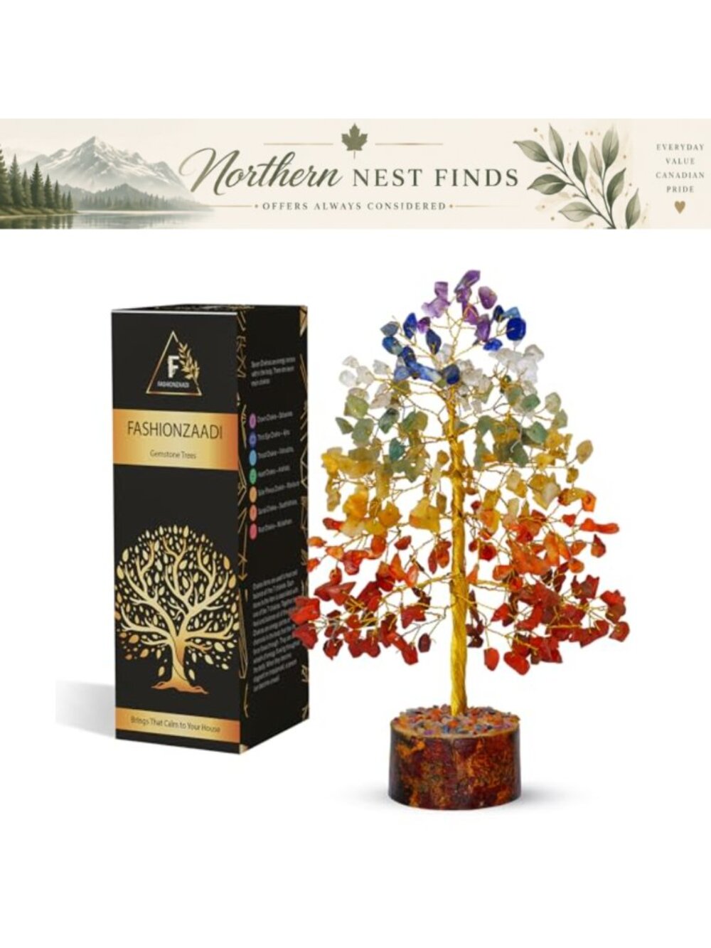 7 Chakra Tree of Life Crystal Healing Gemstone Artificial 10 in Home Office